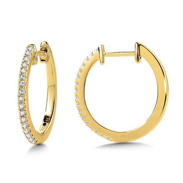 Yellow Gold Diamond Huggies J. Thomas Jewelers Rochester Hills, MI