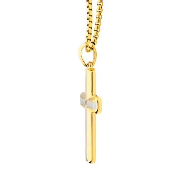 Brushed Tu-Tone Cross Image 3 J. Thomas Jewelers Rochester Hills, MI