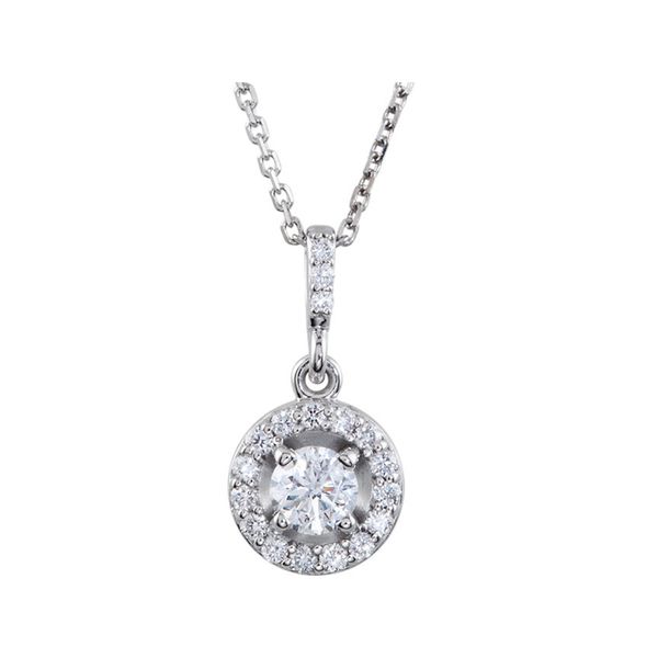 14 Karat Diamond Halo Pendant J. Thomas Jewelers Rochester Hills, MI