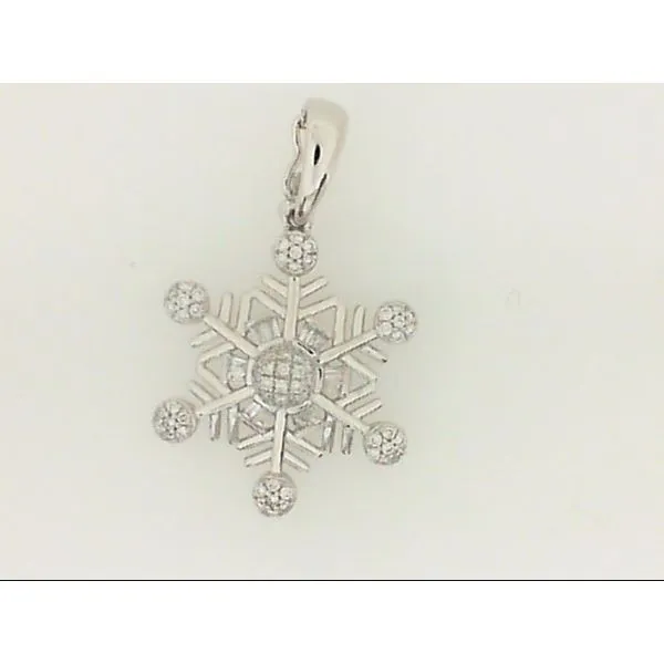 -14 Karat White Gold Snowflake Pendant J. Thomas Jewelers Rochester Hills, MI