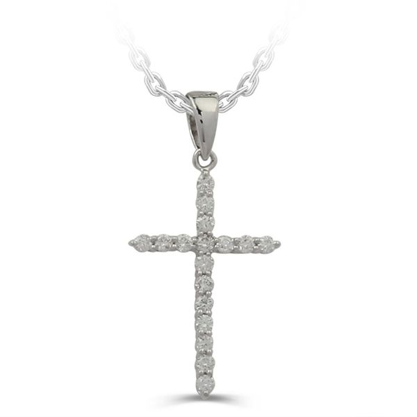 14 Karat White Gold and Diamond Cross J. Thomas Jewelers Rochester Hills, MI