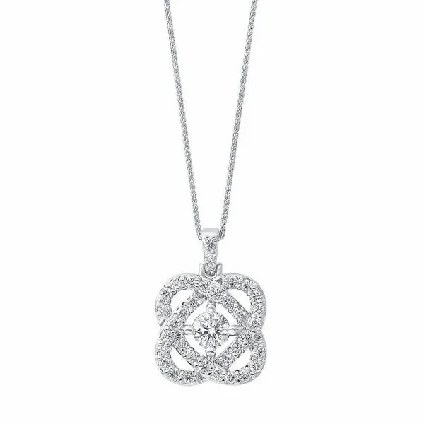 Loves Crossing Sterling Silver Diamond Pendant, 18