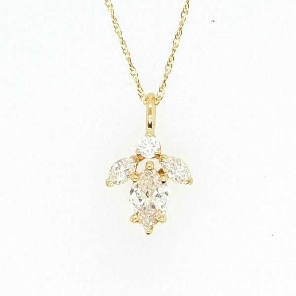 Custom Yellow Gold Marquise Diamond Pendant J. Thomas Jewelers Rochester Hills, MI