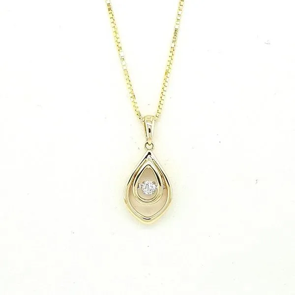 Yellow Gold Vibrating Diamond Pendant J. Thomas Jewelers Rochester Hills, MI