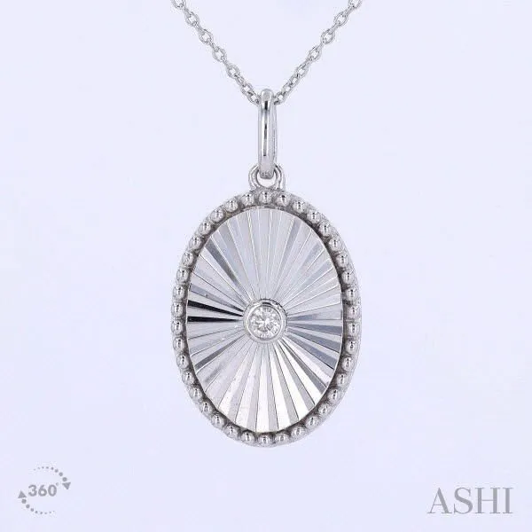 Fluted Oval Diamond Pendant J. Thomas Jewelers Rochester Hills, MI