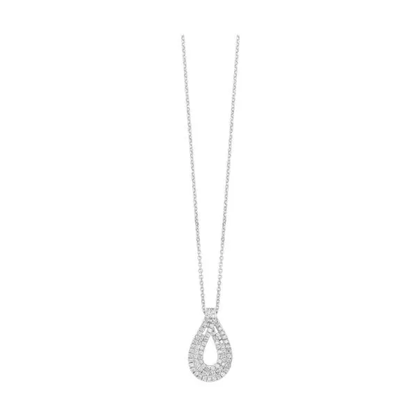14 Karat White Gold Diamond Pendant On Chain J. Thomas Jewelers Rochester Hills, MI