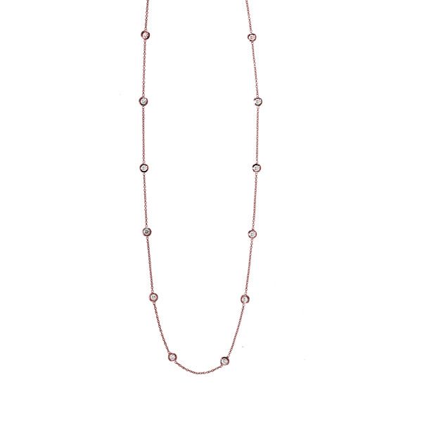 Rose Gold Diamond By The Yard Necklace J. Thomas Jewelers Rochester Hills, MI