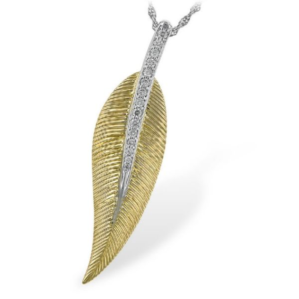 Elongated Diamond Leaf Pendant J. Thomas Jewelers Rochester Hills, MI