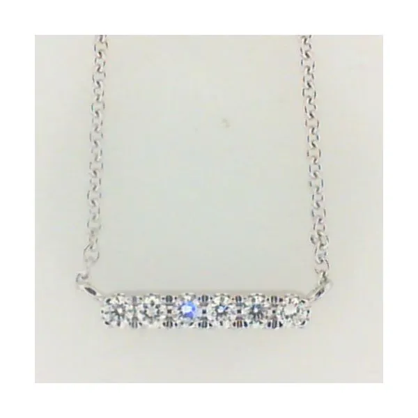 14 Karat White Gold And Diamond Bar Pendant J. Thomas Jewelers Rochester Hills, MI