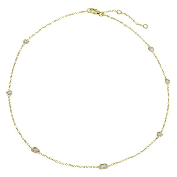 Jorge Revilla Sterling Silver With Gold Overlay Neckalce With 7 Diamonds =0.63 CTW J. Thomas Jewelers Rochester Hills, MI