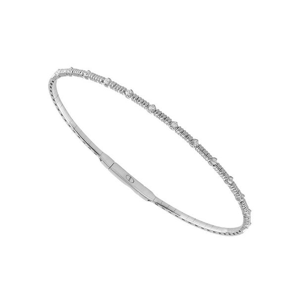 White Fold Diamond Bangle Bracelet J. Thomas Jewelers Rochester Hills, MI