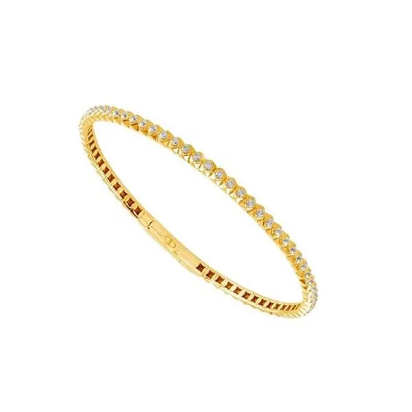 14 Karat Yellow Gold Flexible Diamond Bangle Bracelet J. Thomas Jewelers Rochester Hills, MI