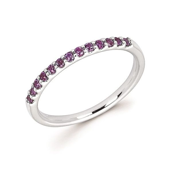 14 Karat White Gold Created Alexandrite Stackable ring J. Thomas Jewelers Rochester Hills, MI