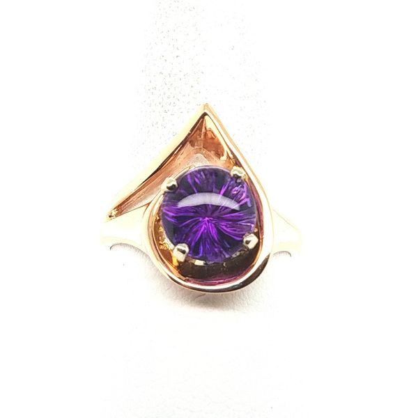Custom Rose Gold Vortex Amethyst Ring J. Thomas Jewelers Rochester Hills, MI