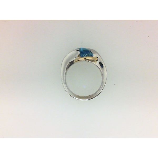Custom White And Yellow Gold Blue Topaz Ring Image 2 J. Thomas Jewelers Rochester Hills, MI