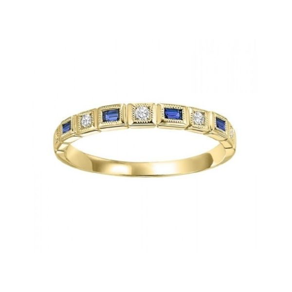 Yellow Gold Mixable Diamond And Sapphire Ring J. Thomas Jewelers Rochester Hills, MI