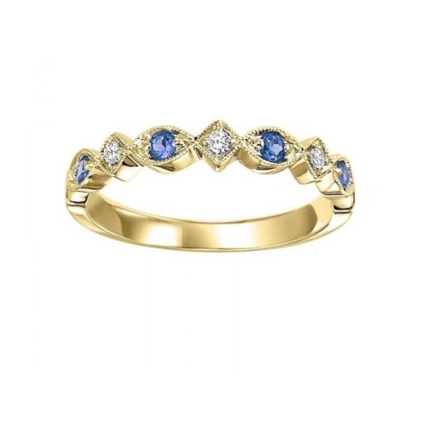 10 Karat Yellow Gold Diamond And Sapphire Stackable Ring J. Thomas Jewelers Rochester Hills, MI