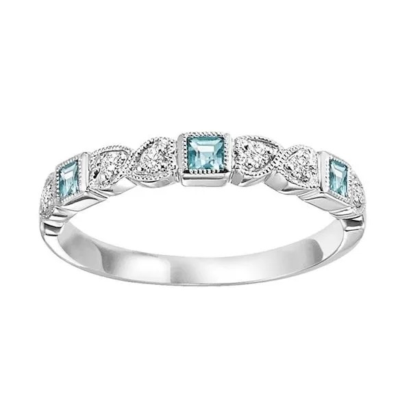 Blue Topaz and Diamond Stackable Ring J. Thomas Jewelers Rochester Hills, MI