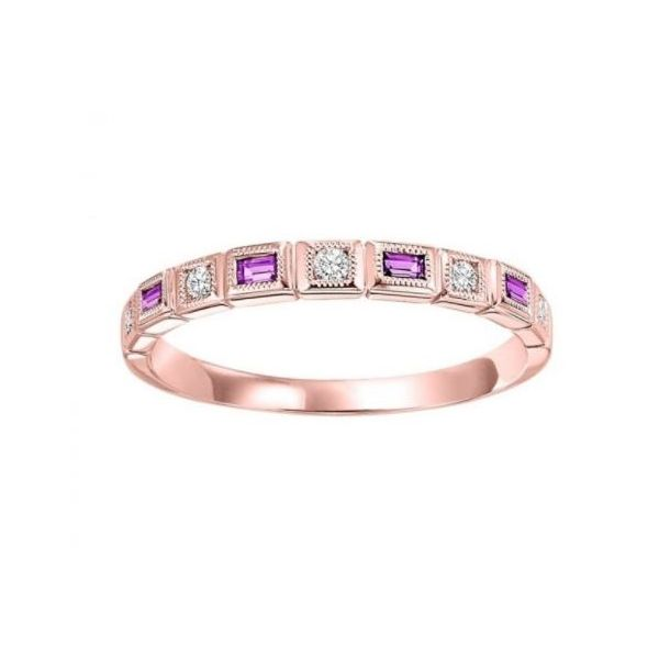10 Karat Rose Gold Diamond And Ruby Stackable Ring J. Thomas Jewelers Rochester Hills, MI