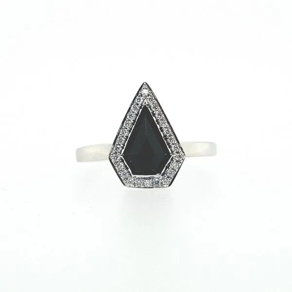 Faceted Onyx and Diamond ring J. Thomas Jewelers Rochester Hills, MI