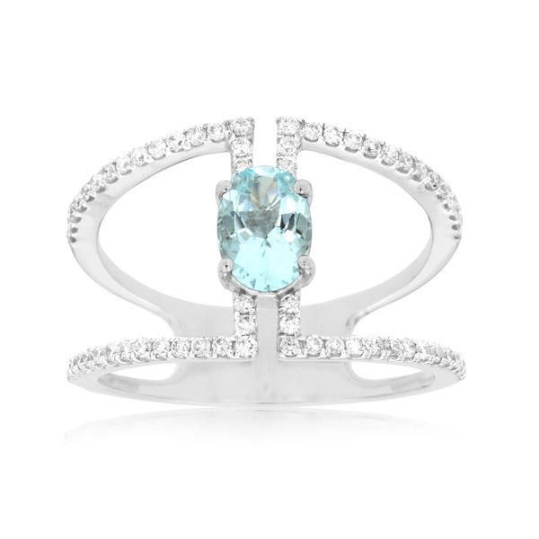 Negative Space Aquamarine and Diamond Ring J. Thomas Jewelers Rochester Hills, MI