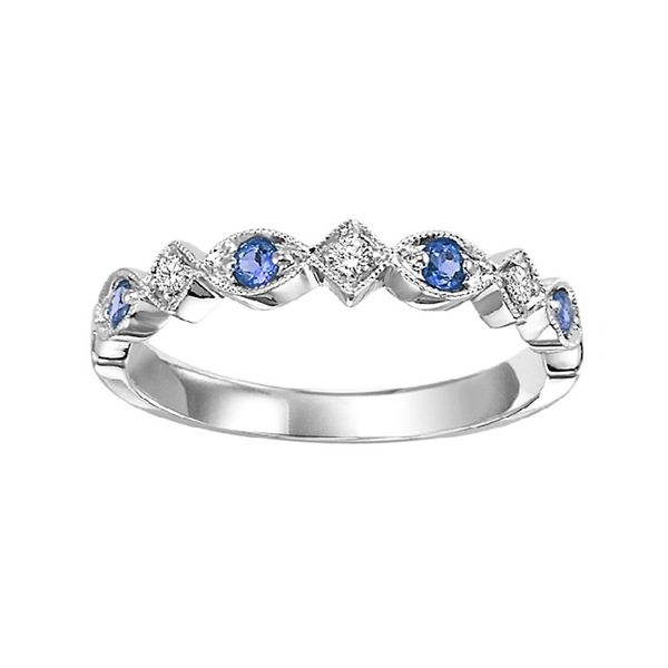 Blue Sapphire and Diamond Stackable Ring J. Thomas Jewelers Rochester Hills, MI