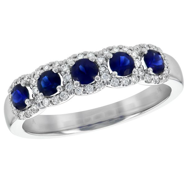 Sapphire Diamond Halo Ring J. Thomas Jewelers Rochester Hills, MI