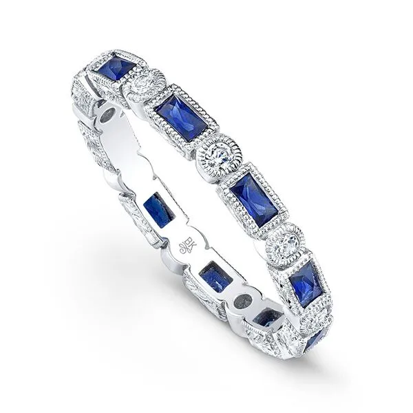 Beverley K Vintage Style Sapphire And Diamond Band J. Thomas Jewelers Rochester Hills, MI