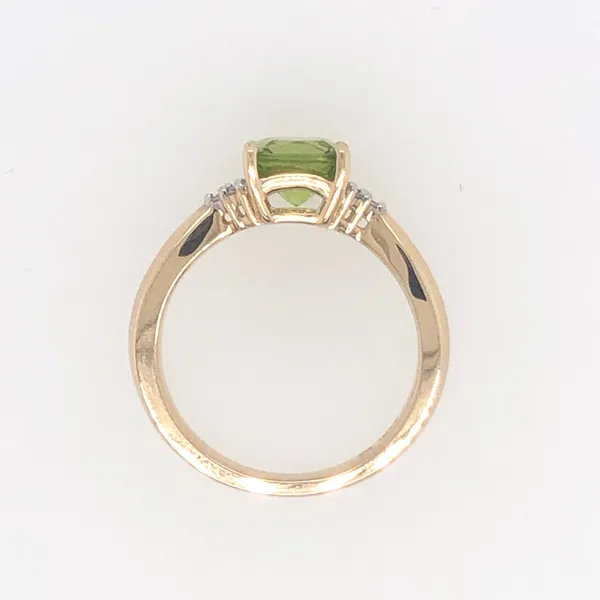 Cushion Peridot Diamond Ring Image 2 J. Thomas Jewelers Rochester Hills, MI