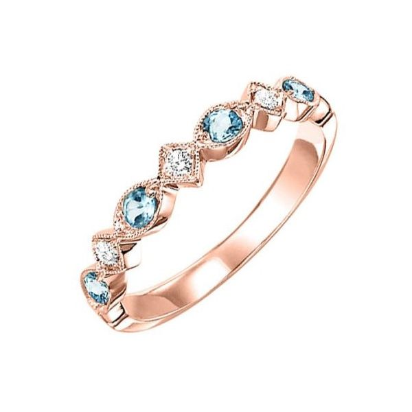 Rose Gold Blue Topaz And Diamond Ring J. Thomas Jewelers Rochester Hills, MI