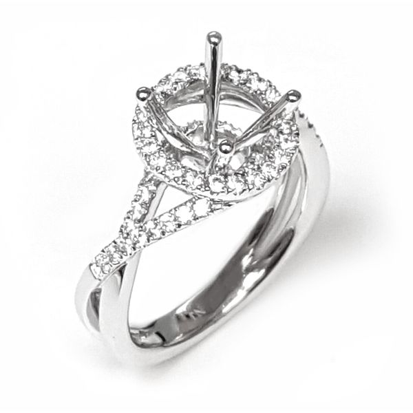 0.50Tw Elegant Halo Diamond and Red Tourmaline Ring Image 2 J. Thomas Jewelers Rochester Hills, MI