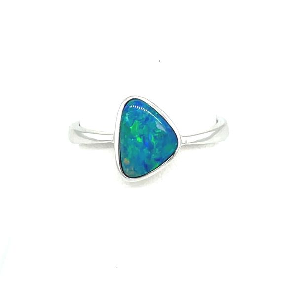 Triangle Opal Doublet Ring J. Thomas Jewelers Rochester Hills, MI
