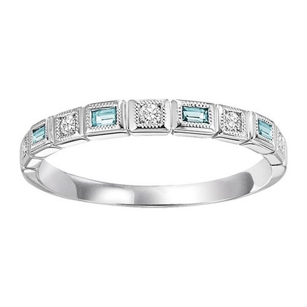 Aquamarine and Diamond Stackable Ring J. Thomas Jewelers Rochester Hills, MI