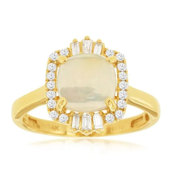 Cabachon Opal And Diamond Halo J. Thomas Jewelers Rochester Hills, MI