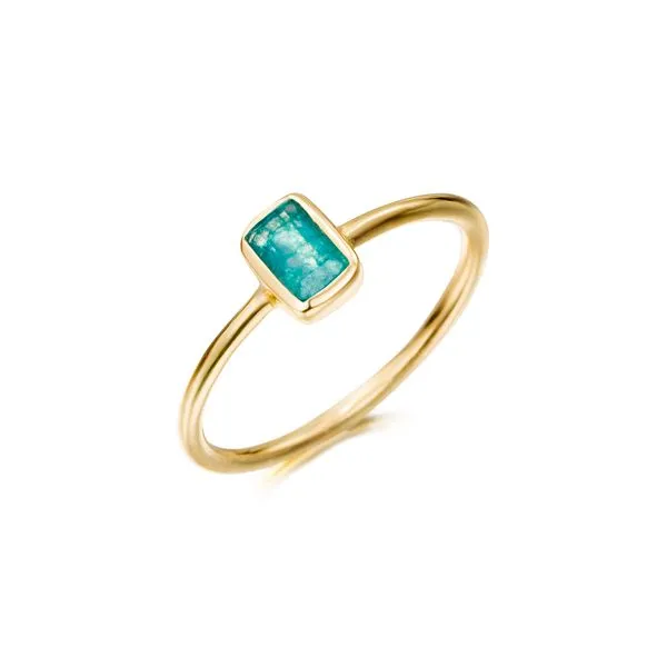 Jorge Revilla Sterling Silver With 18 Karat Gold Overlay Ring With Apatite Stone J. Thomas Jewelers Rochester Hills, MI