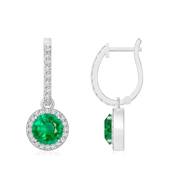 Emerald And Diamond Earrings J. Thomas Jewelers Rochester Hills, MI