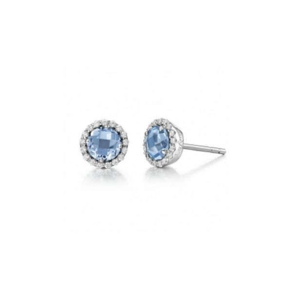 Lafonn's Birthstone Earrings December - Blue Topaz. J. Thomas Jewelers Rochester Hills, MI