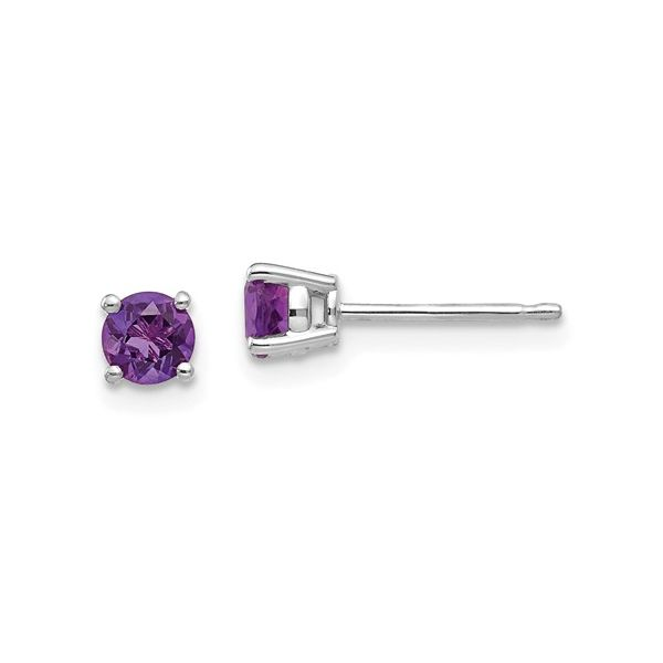 Round Cut Amethyst Stud Earrings J. Thomas Jewelers Rochester Hills, MI