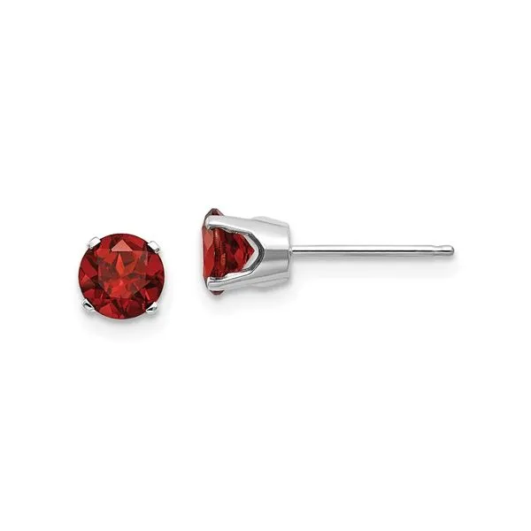 White Gold Garnet Earrings J. Thomas Jewelers Rochester Hills, MI