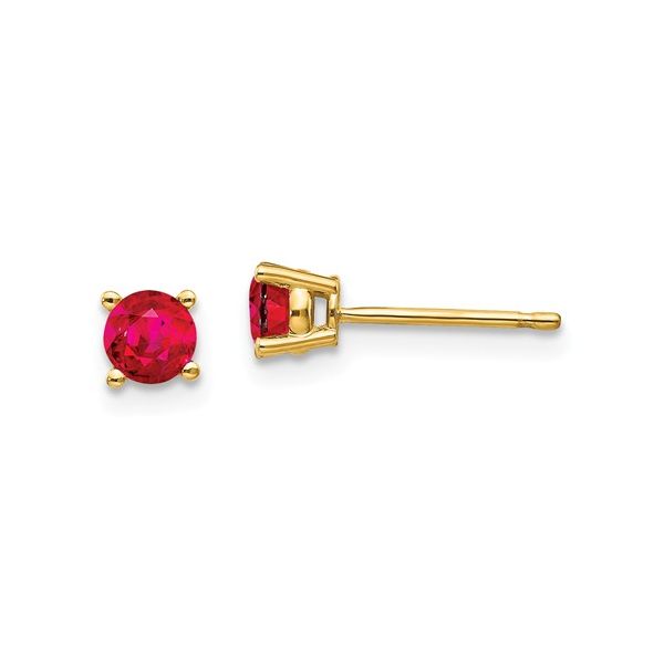 Round Cut Ruby Stud Earrings J. Thomas Jewelers Rochester Hills, MI
