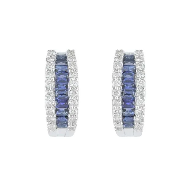 Sapphire Diamond Hoops J. Thomas Jewelers Rochester Hills, MI