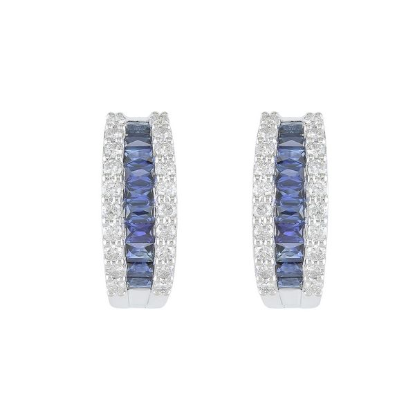 Sapphire Diamond Hoops J. Thomas Jewelers Rochester Hills, MI