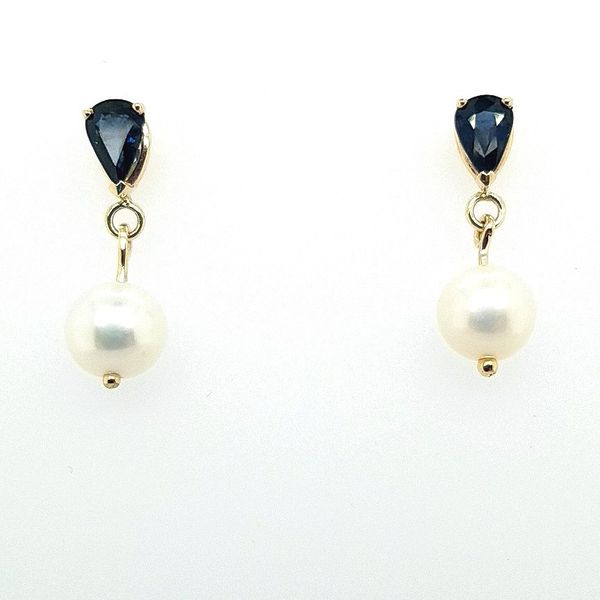 Sapphire And Pearl Dangle Earrings J. Thomas Jewelers Rochester Hills, MI