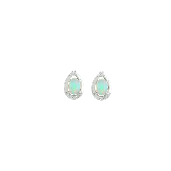 Oval Cabachon Opal Earrings J. Thomas Jewelers Rochester Hills, MI