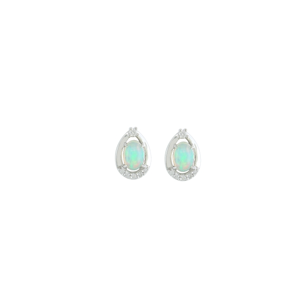 Oval Cabachon Australian Opal Earrings J. Thomas Jewelers Rochester Hills, MI