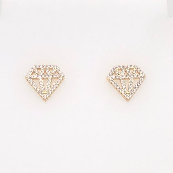 Yellow Plated Diamond Shape Earring J. Thomas Jewelers Rochester Hills, MI