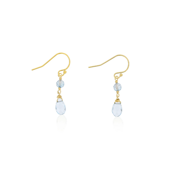 Gold-Filled Blue Topaz Dangle Earrings J. Thomas Jewelers Rochester Hills, MI