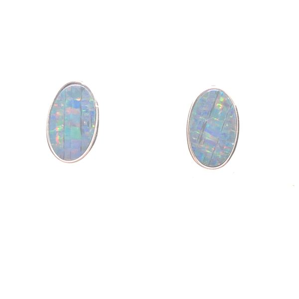Oval Australian Opal Doublet Earrings J. Thomas Jewelers Rochester Hills, MI