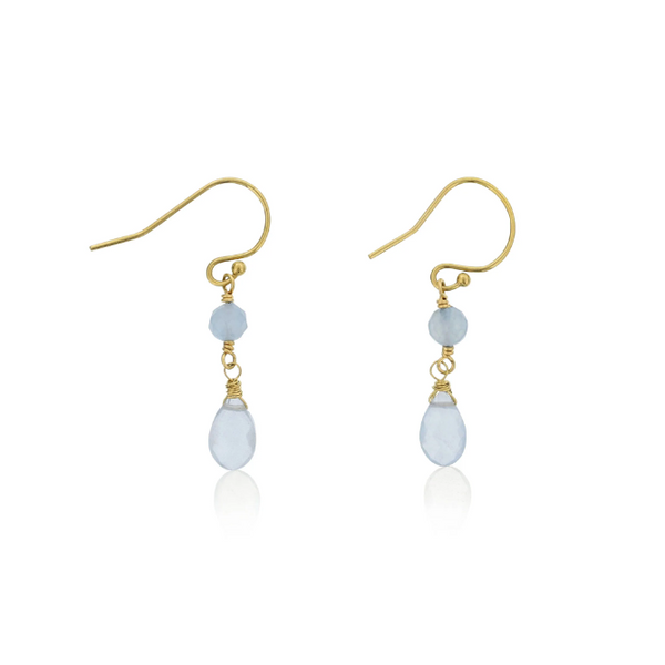 Gold-Filled Aquamarine Dangle Earrings J. Thomas Jewelers Rochester Hills, MI