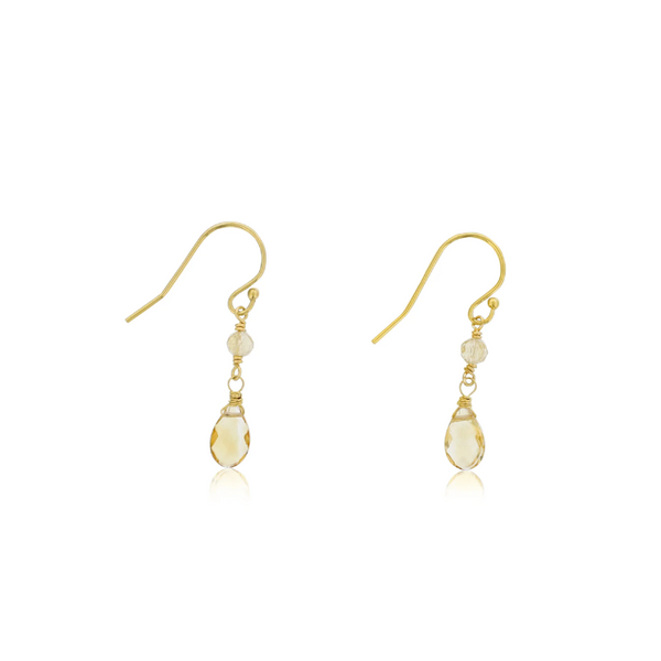 Gold-Filled Citrine Briolette Dangle Earrings J. Thomas Jewelers Rochester Hills, MI